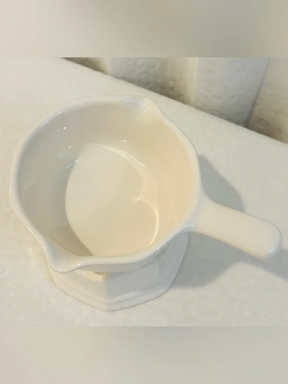 Vintage Pfaltzgraff USA Individual Fondue Pot Butter Warmer White Ceramic